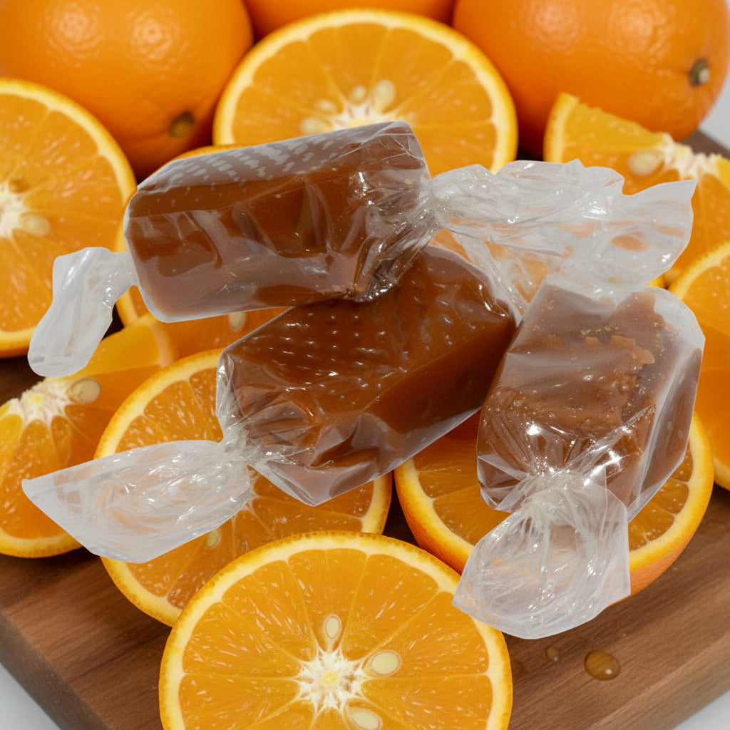 Caramels au beurre salé aromatisés à l'ORANGE