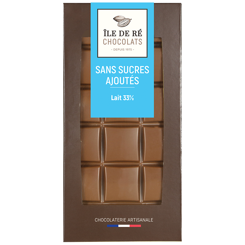Tablette Lait 33% sans sucres ajoutés