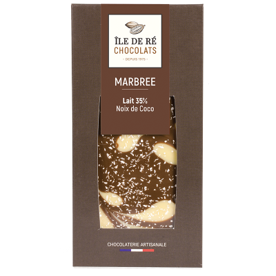 Tablette Lait 35% Marbrée Noix de Coco