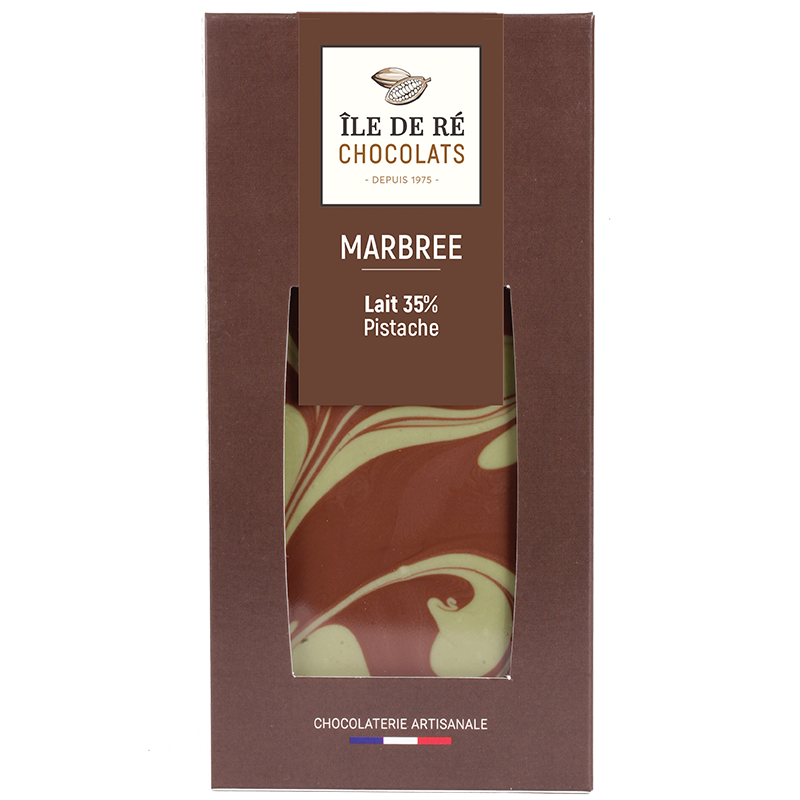 Tablette Lait 35% Marbrée Pistache