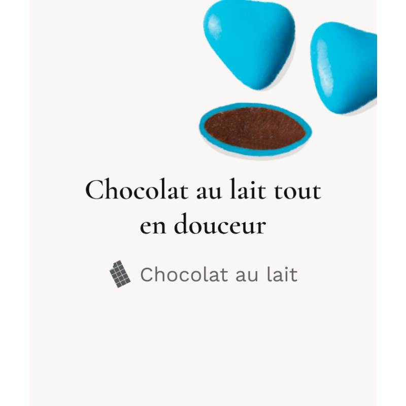 Dragée chocolat Lait Petit coeur Turquoise 250g