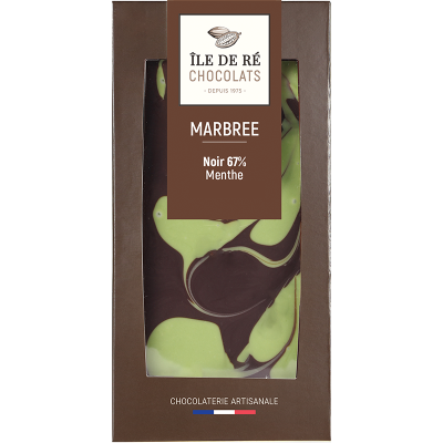 Tablette de Chocolat Noir 67% Marbrée Menthe
