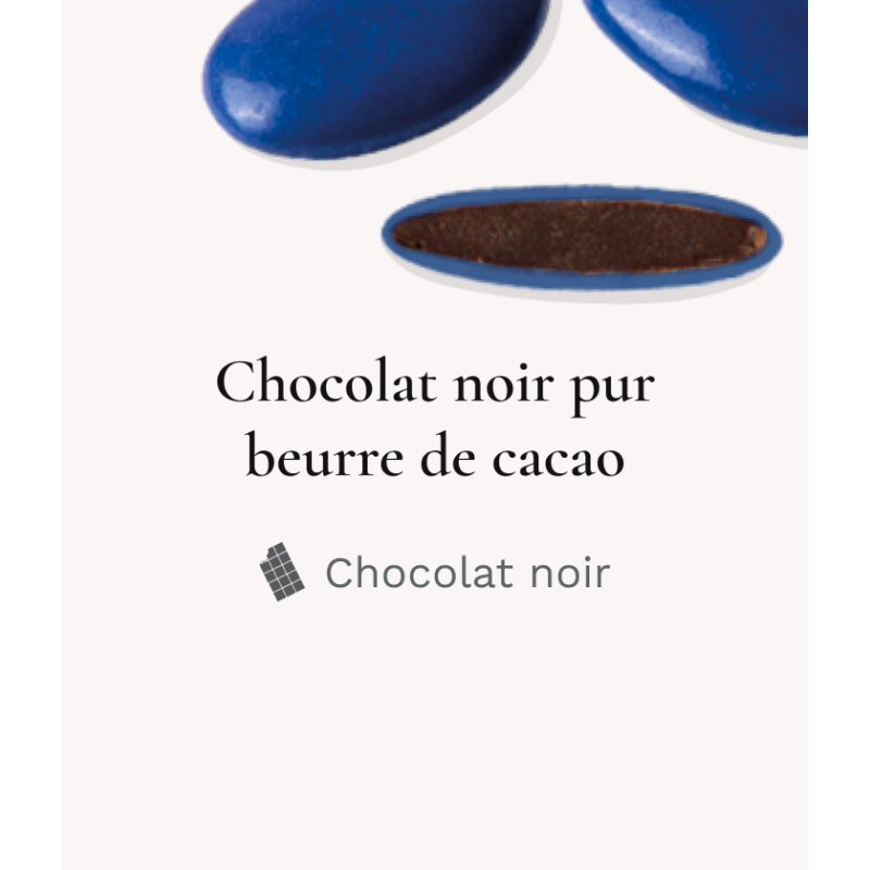 Dragée chocolat décor Bleu France 250g