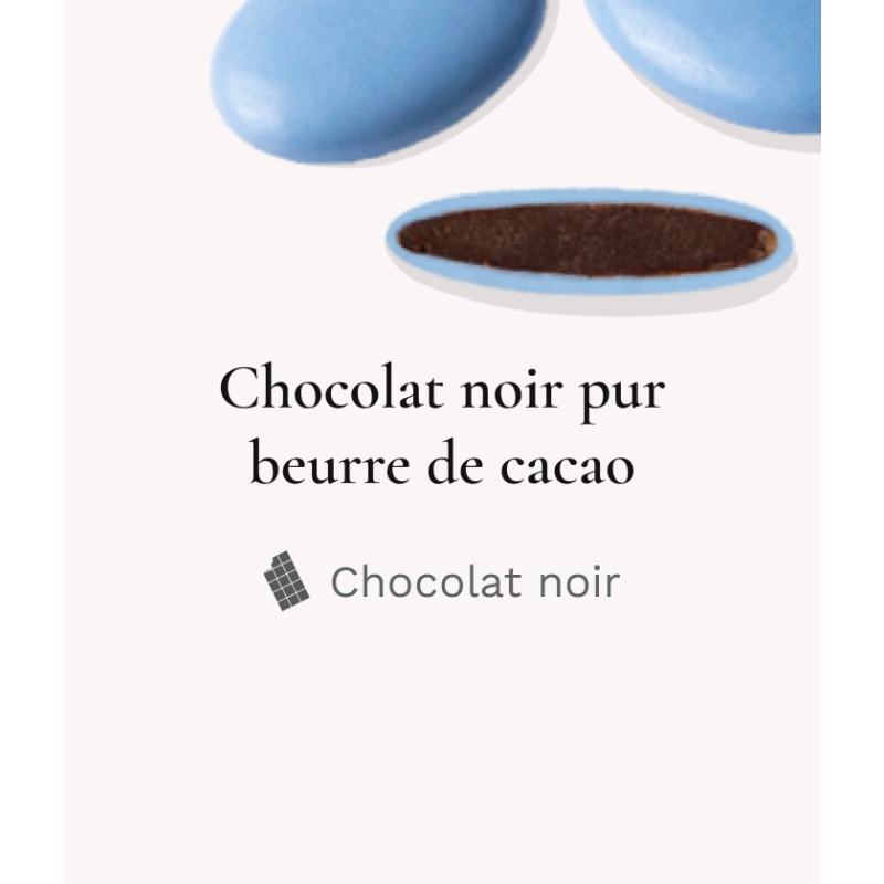 Dragée chocolat décor Bleu Galaxie 250g