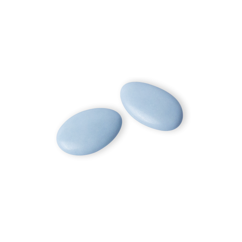 Dragée chocolat décor Bleu nuage 250g
