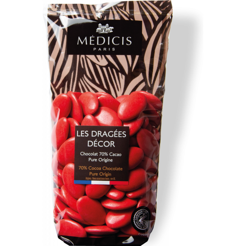 Dragée chocolat décor Coquelicot 250g