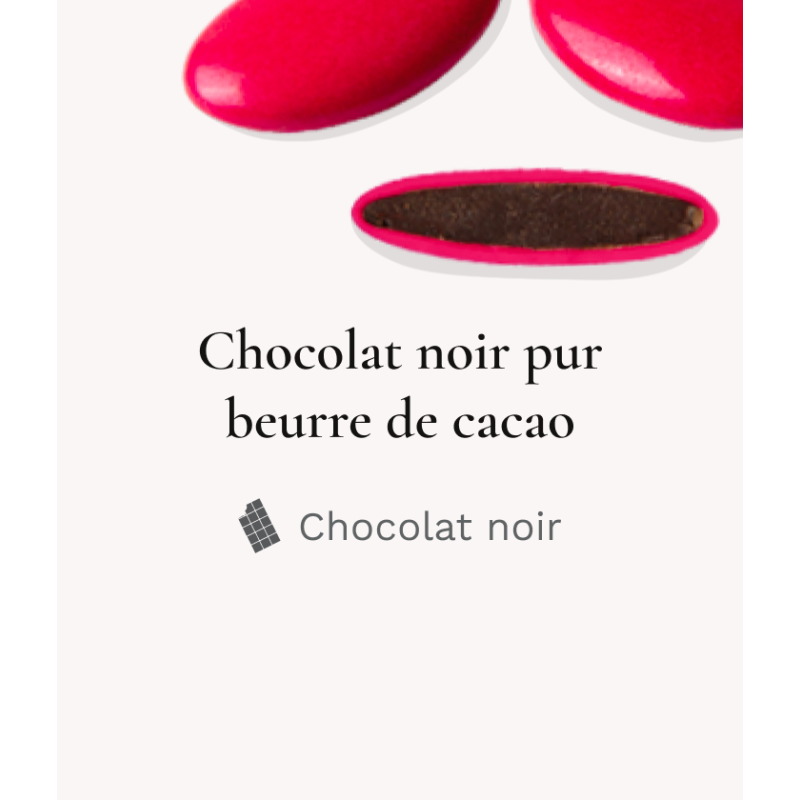 Dragée chocolat décor Fushia 250g