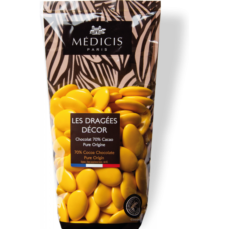Dragée chocolat Décor Jaune Safran 250g