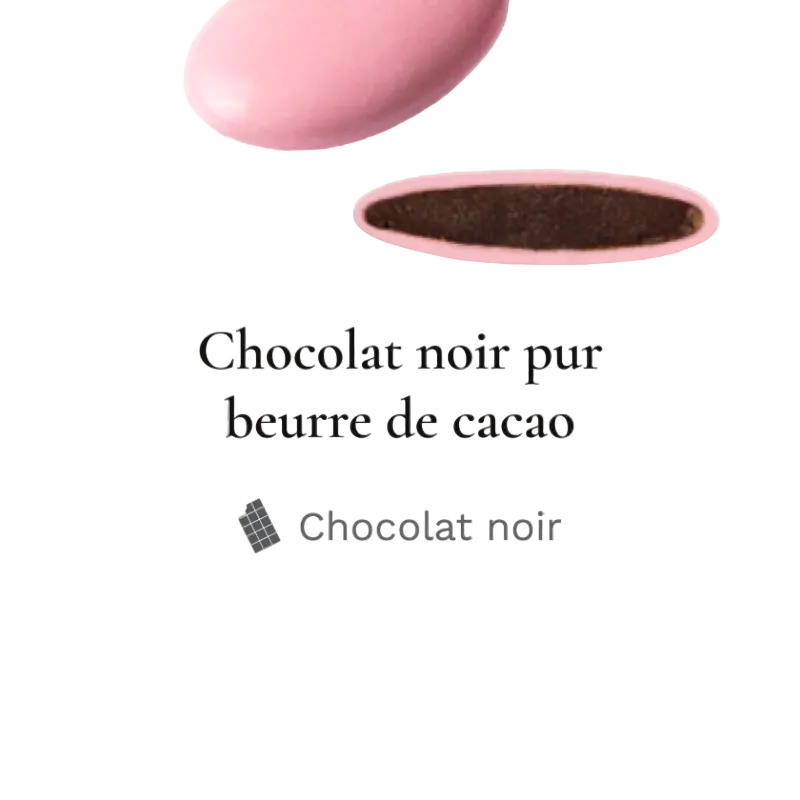 Dragée chocolat décor Rose laquée 250g