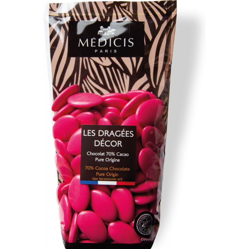 Dragée chocolat décor Magenta 250g