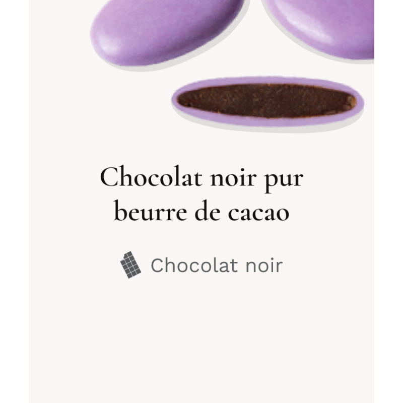 Dragée chocolat Décor Mauve 250g