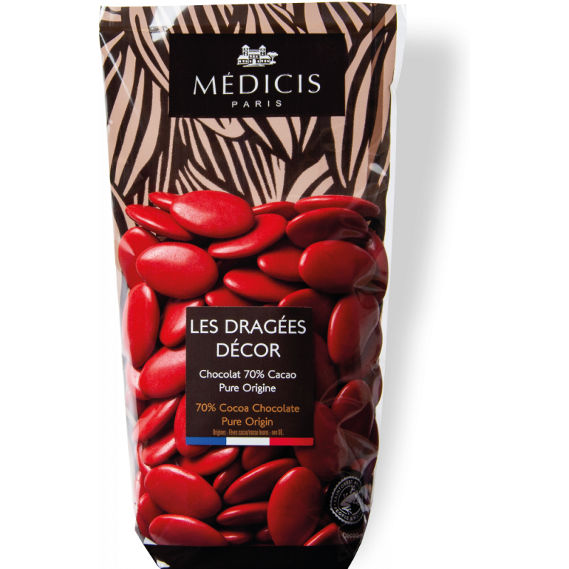 Dragée chocolat décor Rouge Christmas 250g