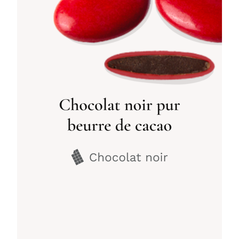 Dragée chocolat décor Rouge Christmas 250g