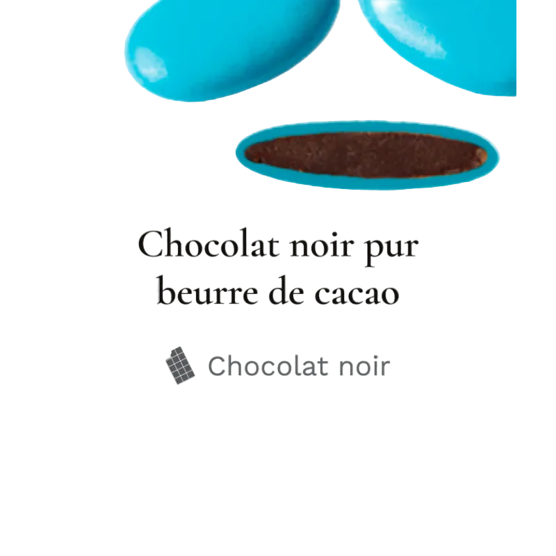 Dragée chocolat décor Turquoise 250g