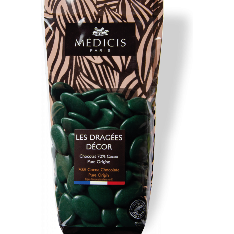 Dragée chocolat décor Vert Oxford 250g