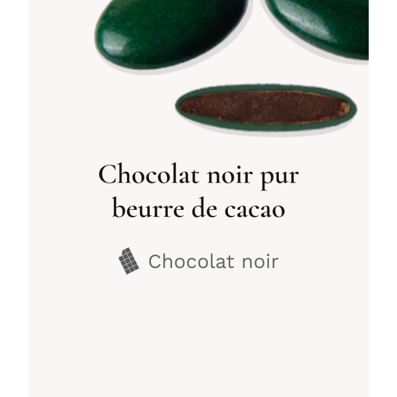Dragée chocolat décor Vert Oxford 250g