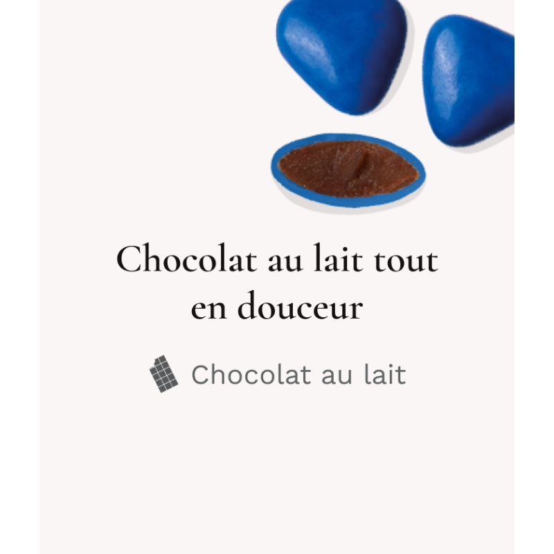 Dragée chocolat Lait Petit coeur Bleu 250g