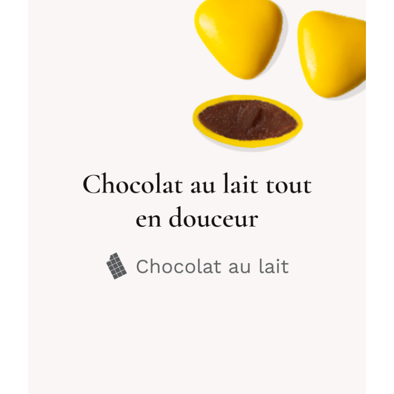 Dragée chocolat Lait Petit coeur Jaune d'Or  250g