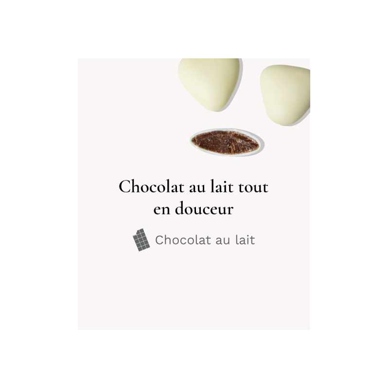 Dragée chocolat Lait Petit coeur Lin 250g