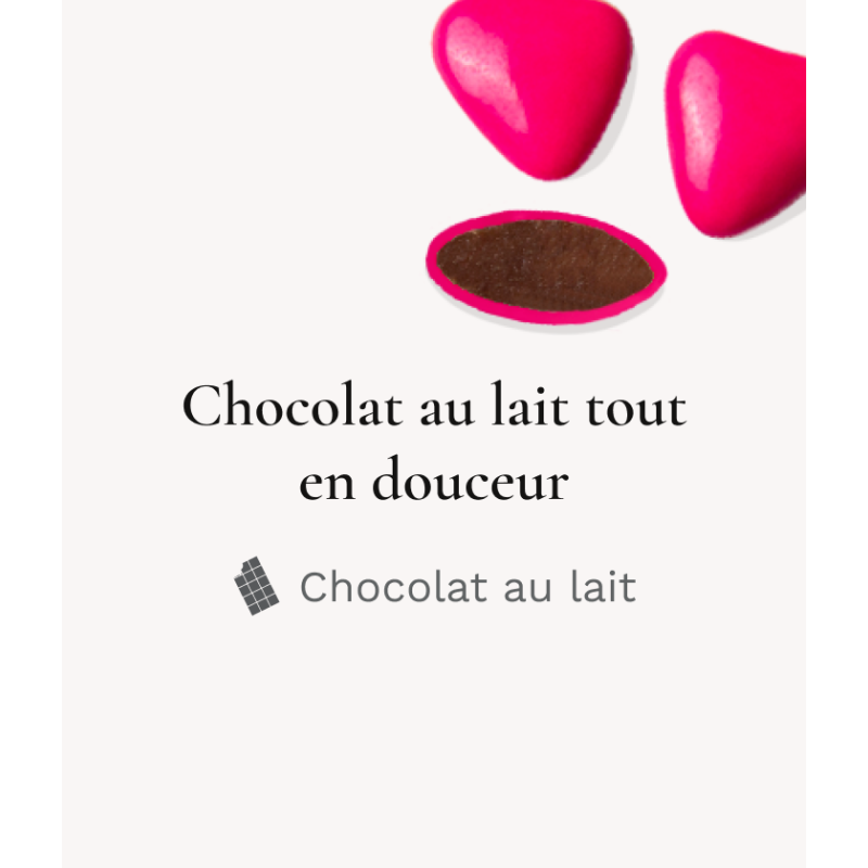 Dragée chocolat Lait Petit coeur Magenta 250g