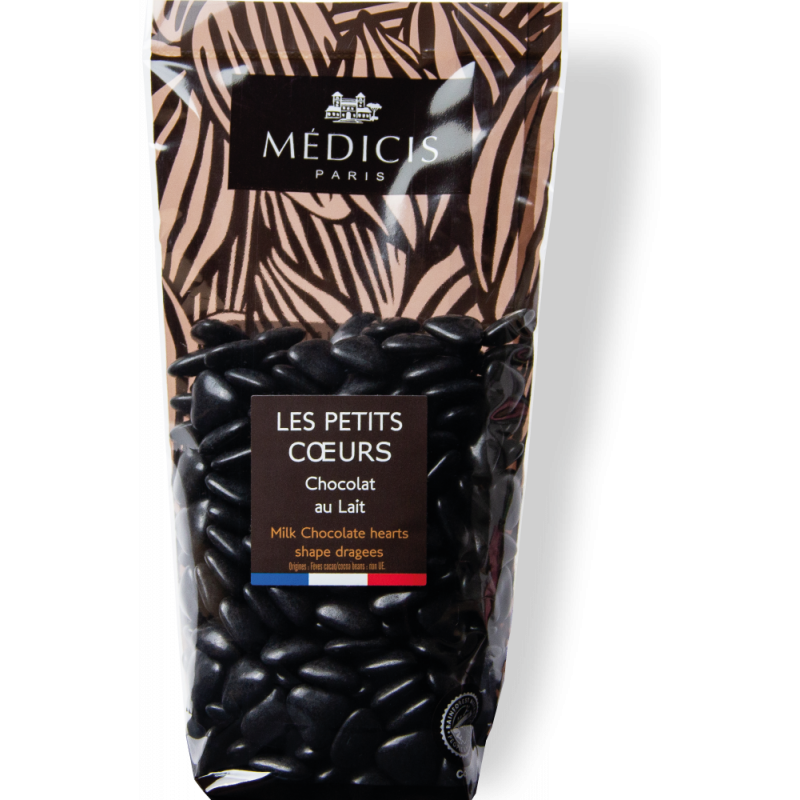 Dragée chocolat Lait Petit coeur Noir  250g