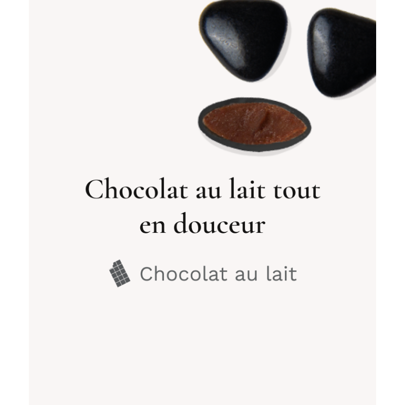 Dragée chocolat Lait Petit coeur Noir  250g