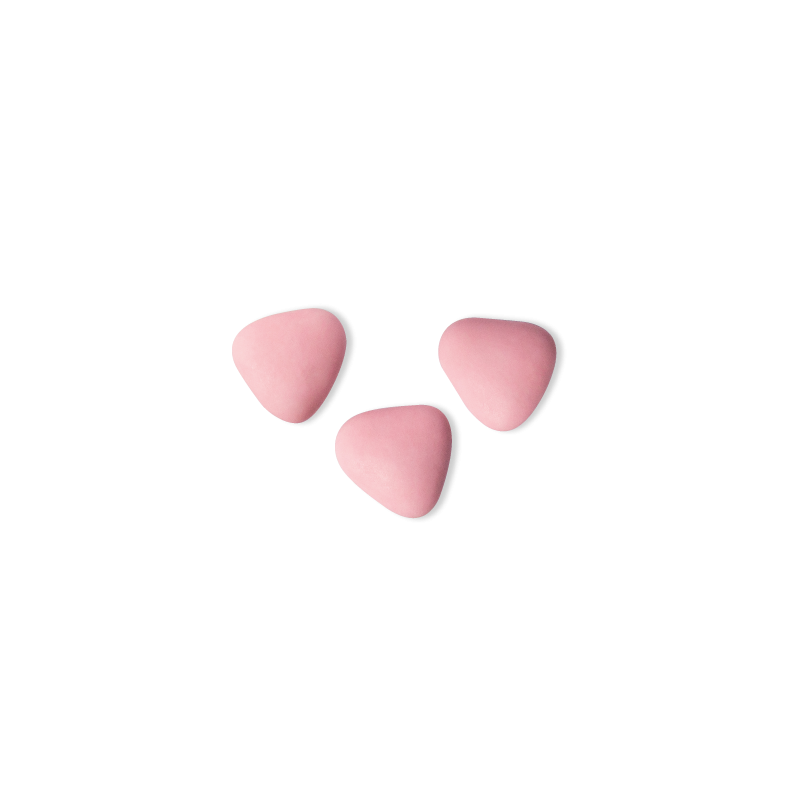 Dragées chocolat Lait Petit coeur Velours Rose Quartz