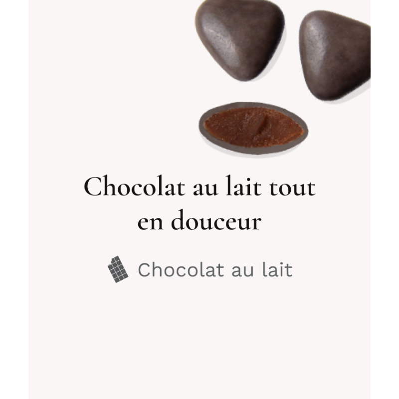 Dragée chocolat Lait Petit coeur Taupe  250g