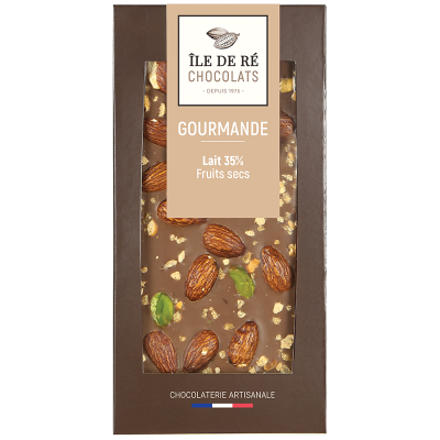 Tablette chocolat Lait 35% Fruits Secs