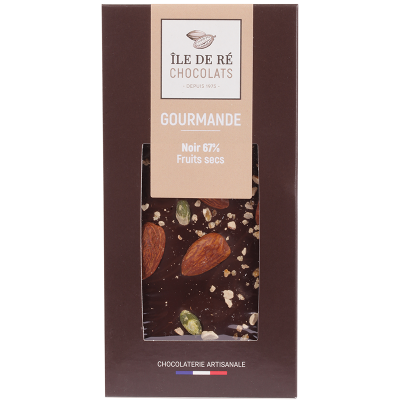 Tablette de chocolat Noir 67% Fruits Secs
